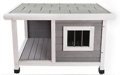Dog House Outdoor with Balcony, Durable and Thicken Panel, Waterproof Roof,