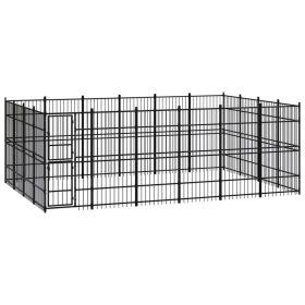 Outdoor Dog Kennel Steel 238.1 ftÂ²