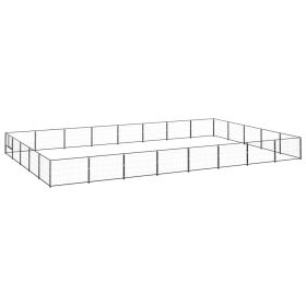 Dog Kennel Black 430.6 ftÂ² Steel
