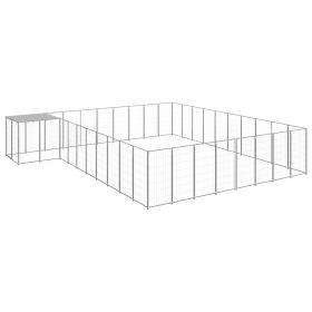 Dog Kennel Silver 273.5 ftÂ² Steel