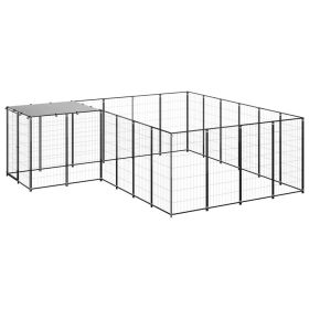Dog Kennel Black 91.2 ftÂ² Steel